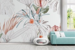 Vintage nature stylized leaves wallpaper.