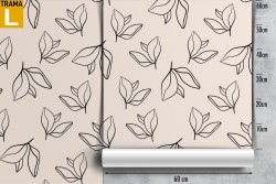 Carta da Parati foglie stilizzate pattern moderno.