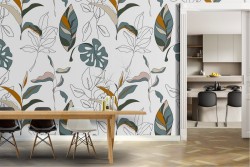 Wallpaper stylized leaves nature pattern.