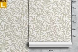 Carta da Parati foglie stilizzate pattern natura.