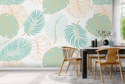 Wallpaper stylized leaves nature pattern.