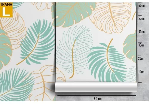 Carta da Parati foglie stilizzate pattern natura. 2