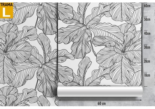 Carta da Parati foglie stilizzate pattern natura. 2