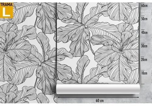 Carta da Parati foglie stilizzate pattern natura. 2