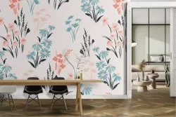 Wallpaper stylized leaves nature pattern.