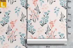 Carta da Parati foglie stilizzate pattern natura.