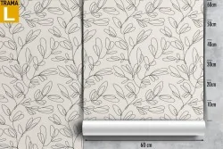 Wallpaper with stylized climbing leaves nature pattern.