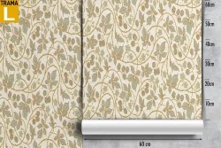 Carta da Parati foglie stilizzate rampicanti natura pattern.