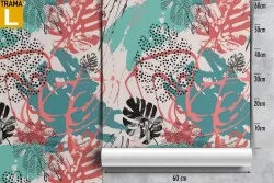 Abstract tropical leaves modern nature wallpaper.