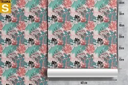 Carta da Parati Design e Stili Flora e Fauna Astratta Foglie Moderna Tropicale Natura
