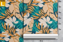 Tropical leaves wallpaper modern nature design.