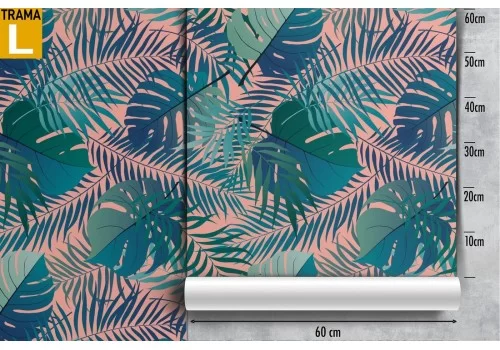 Carta da Parati foglie tropicali design moderno natura. 2