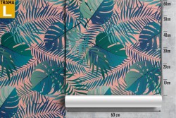 Carta da Parati foglie tropicali design moderno natura.