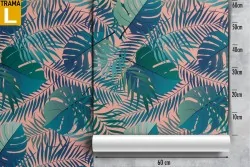 Tropical leaves wallpaper modern nature design.