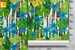 Carta da Parati foglie tropicali design moderno.