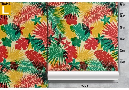 Carta da Parati foglie tropicali design moderno. 2