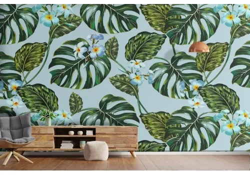 Carta da Parati foglie tropicali natura astratta.