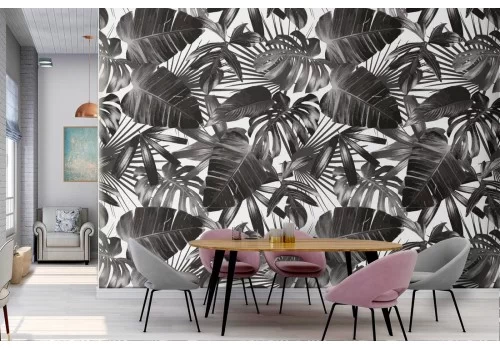 Carta da Parati foglie tropicali natura design moderno pattern.