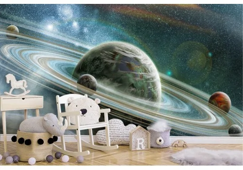 Carta da Parati pianeti galassie e universo illustrazione