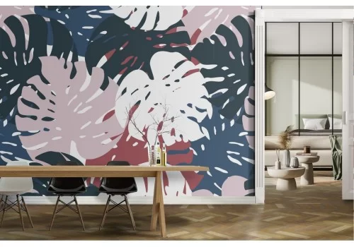 Carta da Parati foglie tropicali natura moderna.