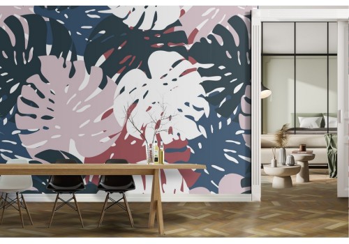 Modern tropical leaves nature wallpaper.