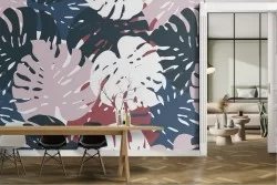 Modern tropical leaves nature wallpaper.