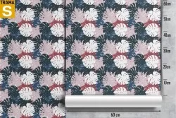 Wallpaper Design and Styles Flora and Fauna Leaves Modern Tropical Nature