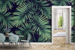 Carta da Parati foglie tropicali natura moderna.