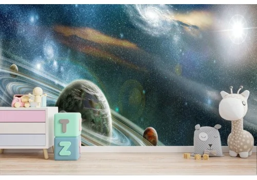 Carta da Parati pianeti galassie e universo illustrazione 2