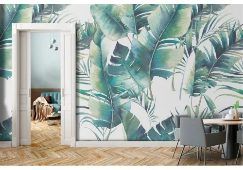 Tropical leaves modern nature wallpaper.448