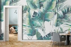 Carta da Parati foglie tropicali natura moderna.