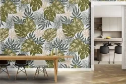 Carta da Parati foglie tropicali natura pattern.