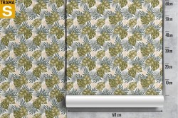Wallpaper Design and Styles Flora and Fauna Tropical Leaves