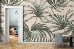 Tropical leaves nature pattern wallpaper.