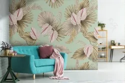 Tropical leaves nature pattern wallpaper.