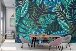 Carta da Parati foglie tropicali natura pattern.