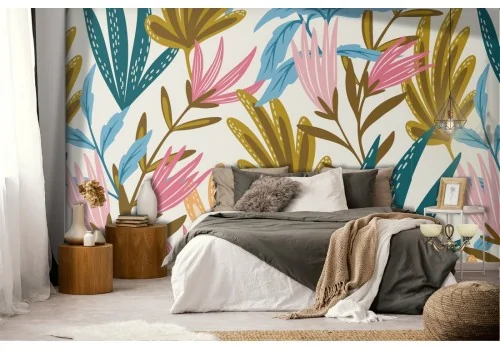 Tropical leaves nature pattern wallpaper.454