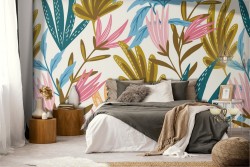 Carta da Parati foglie tropicali natura pattern.