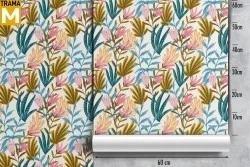 Tropical Stylized Nature Leaves Wallpaper