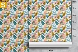 Wallpaper Design and Styles Flora and Fauna Stylized Tropical Nature Leaves