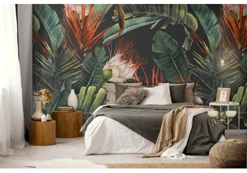 Tropical leaves wallpaper modern pattern.456