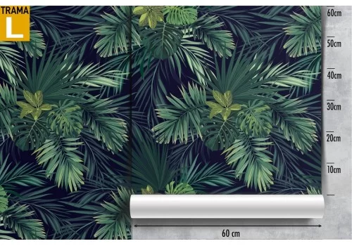 Carta da Parati foglie tropicali pattern natura moderna. 2