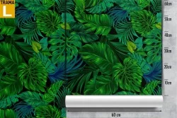 Carta da Parati foglie tropicali pattern natura.