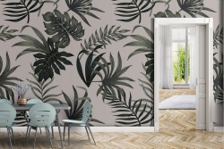 Tropical leaves wallpaper nature pattern.