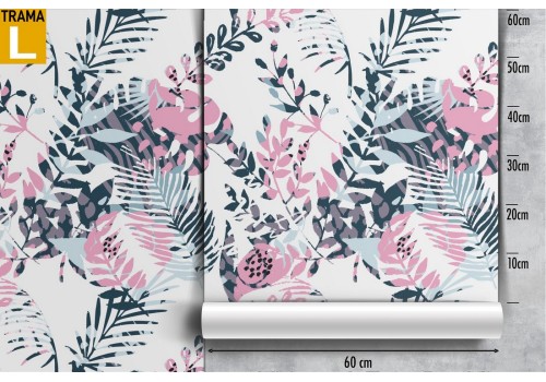 Modern stylized tropical leaves wallpaper. 2