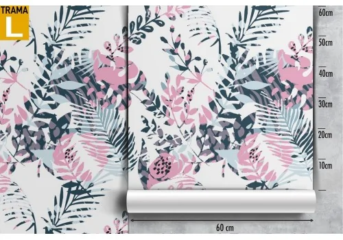 Modern stylized tropical leaves wallpaper. 2