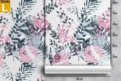 Modern stylized tropical leaves wallpaper.