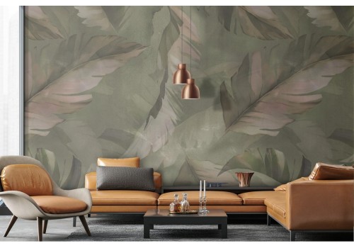 Green leaves nature pattern wallpaper.