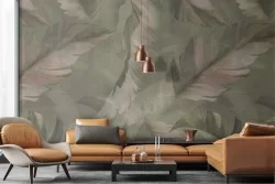 Carta da Parati foglie verdi natura pattern.