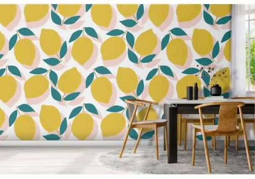 Stylized lemons wallpaper pattern.463